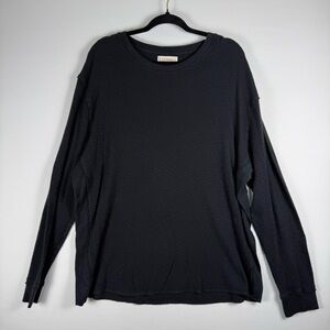 Lucky Brand Men’s Cotton Thermal Crew, Color: Black, Size: XXL